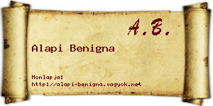 Alapi Benigna névjegykártya